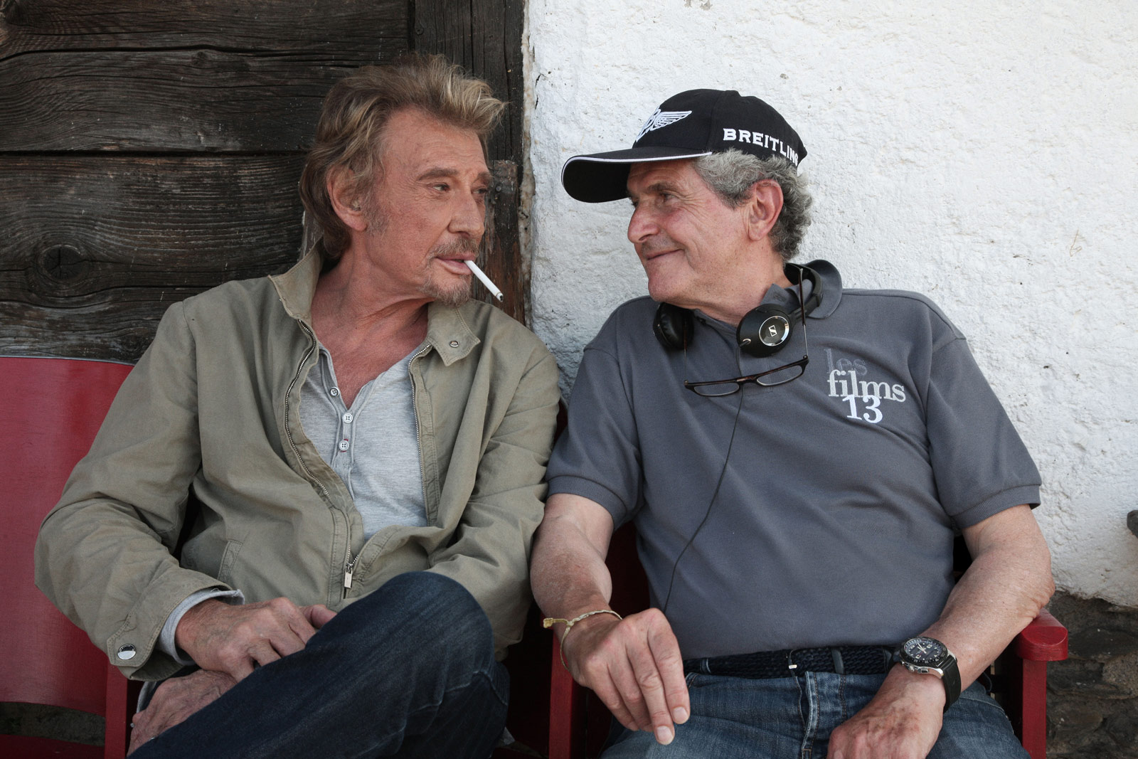 Johnny Halliday et Claude Lelouch, sur le tournage de “Salaud on t’aime” © Les Films 13/Paname Ditribution