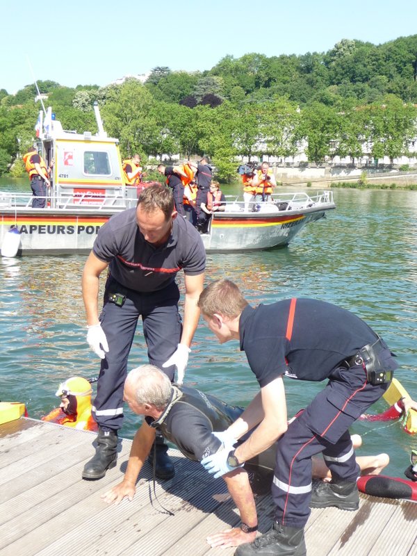 Exercice de sauvetage sur la Saône, le 11 juin 2014 © Stéphane Dumas