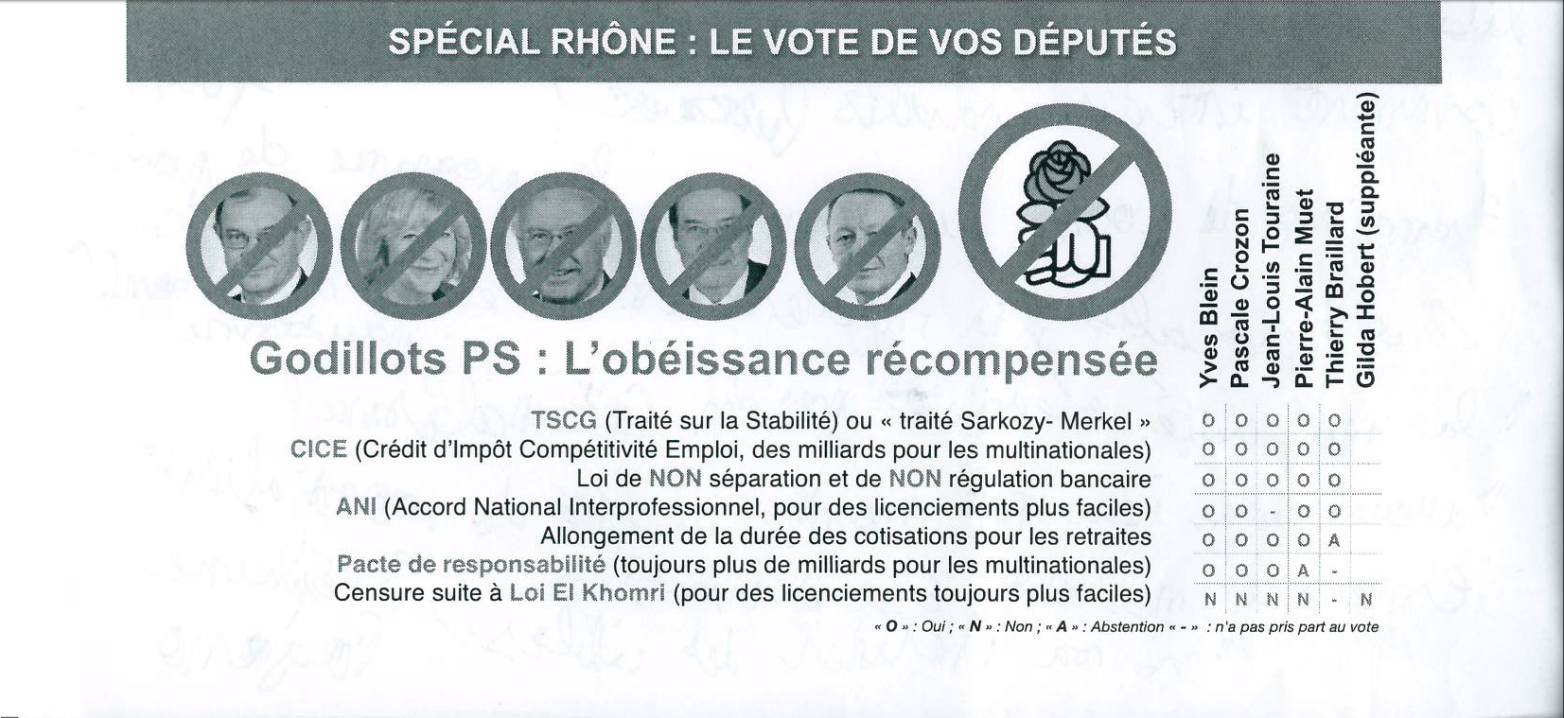 Tract de Fakir sur le vote des députés lyonnais