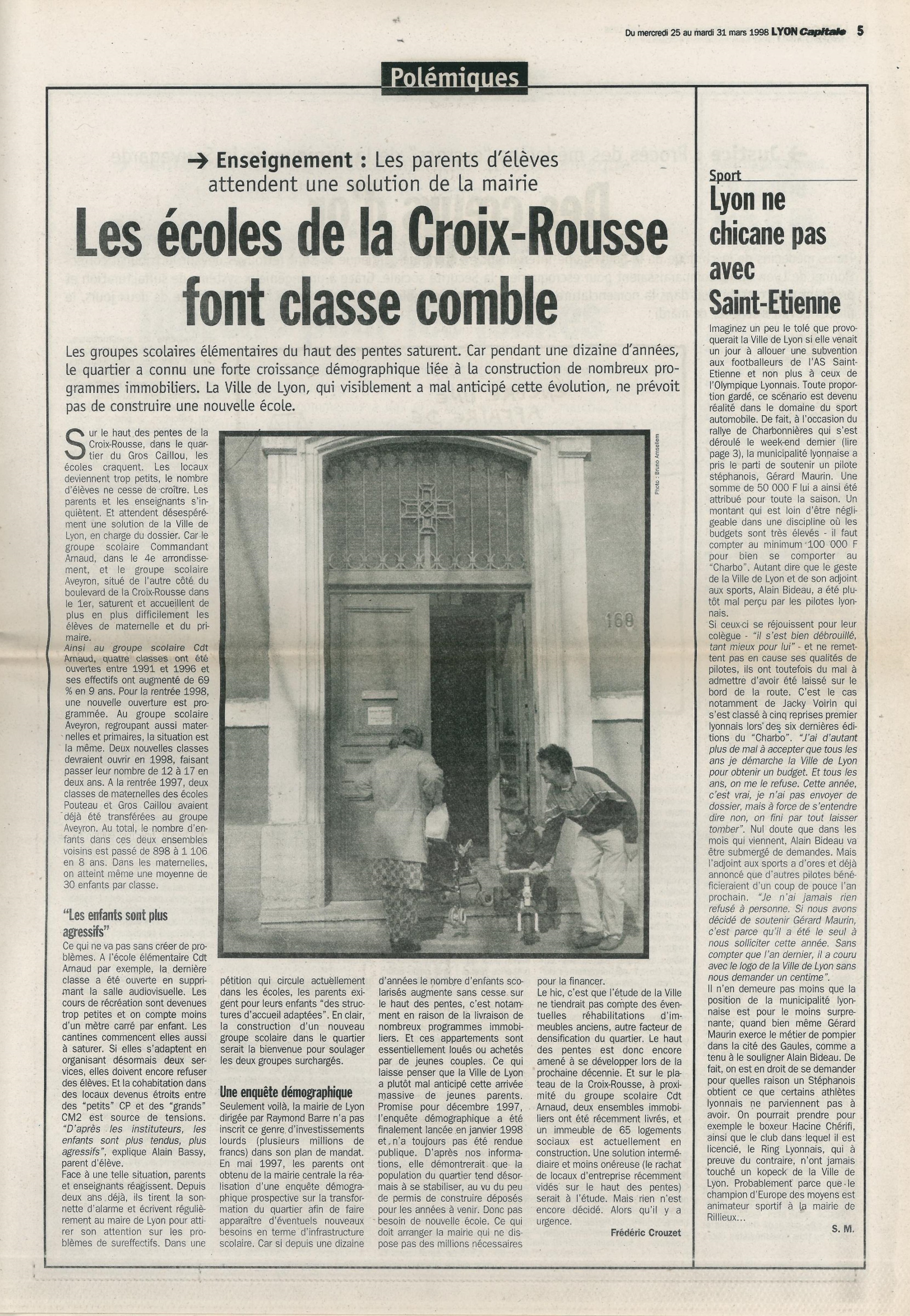 Lyon Capitale n°164, 25 mars 1998, p. 5 © Lyon Capitale