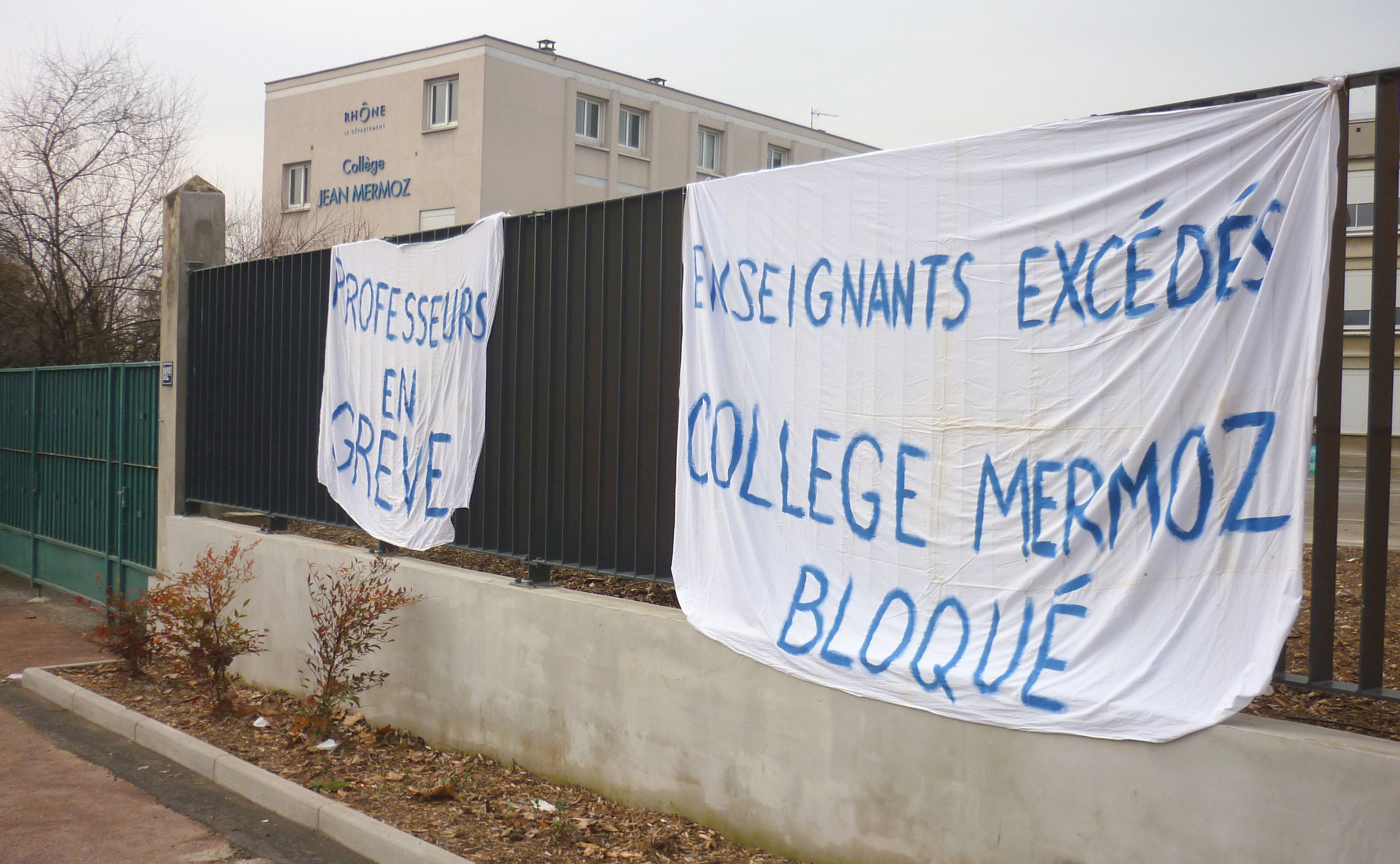 Collège Mermoz  "grève générale et reconductible à 100%"  Lyon Capitale