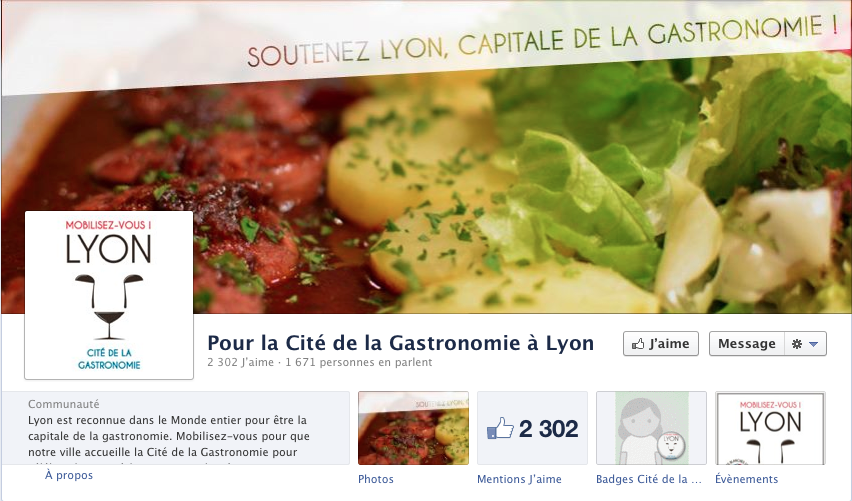 Page FB de soutien à Lyon Cité de la gastro