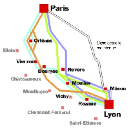 Schéma TGV Lyon-Paris ()