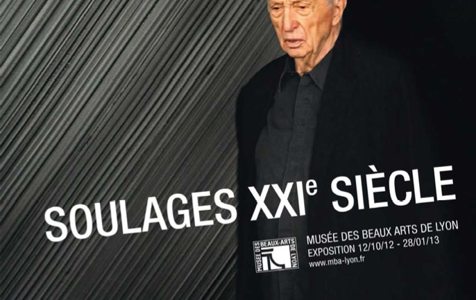 Affiche de l'exposition Pierre Soulages au MBA de Lyon