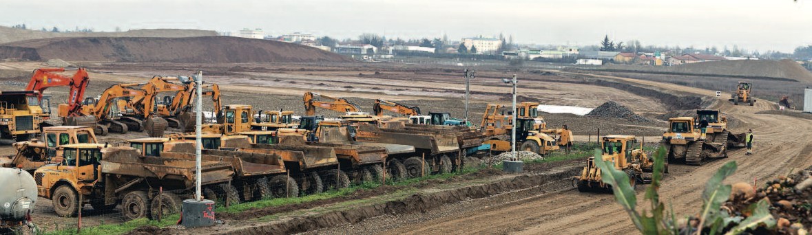 Le chantier du Grand Stade, sur le site du Montout, mi-décembre 2012