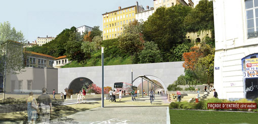 Tunnel de la Croix-Rousse, dessin d'urbanisme