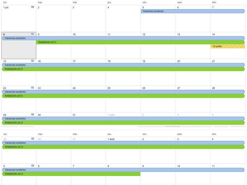 Calendrier Ramadan () Calendrier Ramadan ()
