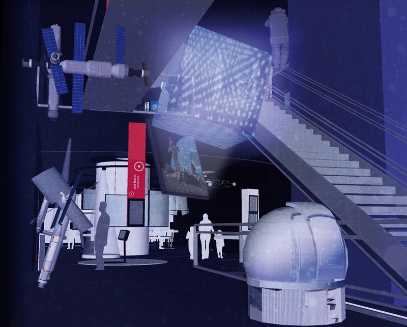 Le “cube univers” de la future expo permanente du planétarium Le “cube univers” de la future expo permanente du planétarium