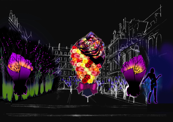 Fête des lumières 2013, projet de Chantal Thomass © Ville de Lyon Fête des lumières 2013, projet de Chantal Thomass © Ville de Lyon