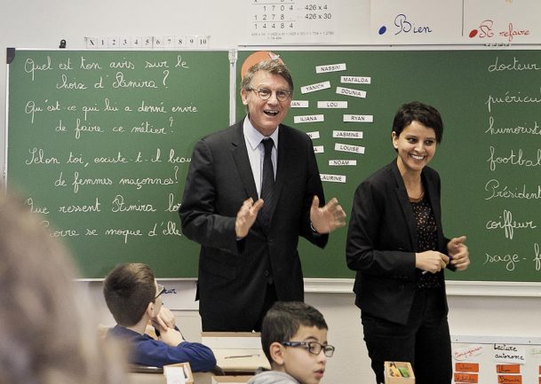 Vincent Peillon et Najat Vallaud-Belkacem à Villeurbanne