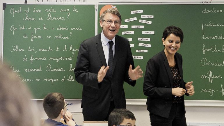 Vincent Peillon et Najat Vallaud-Belkacem à Villeurbanne