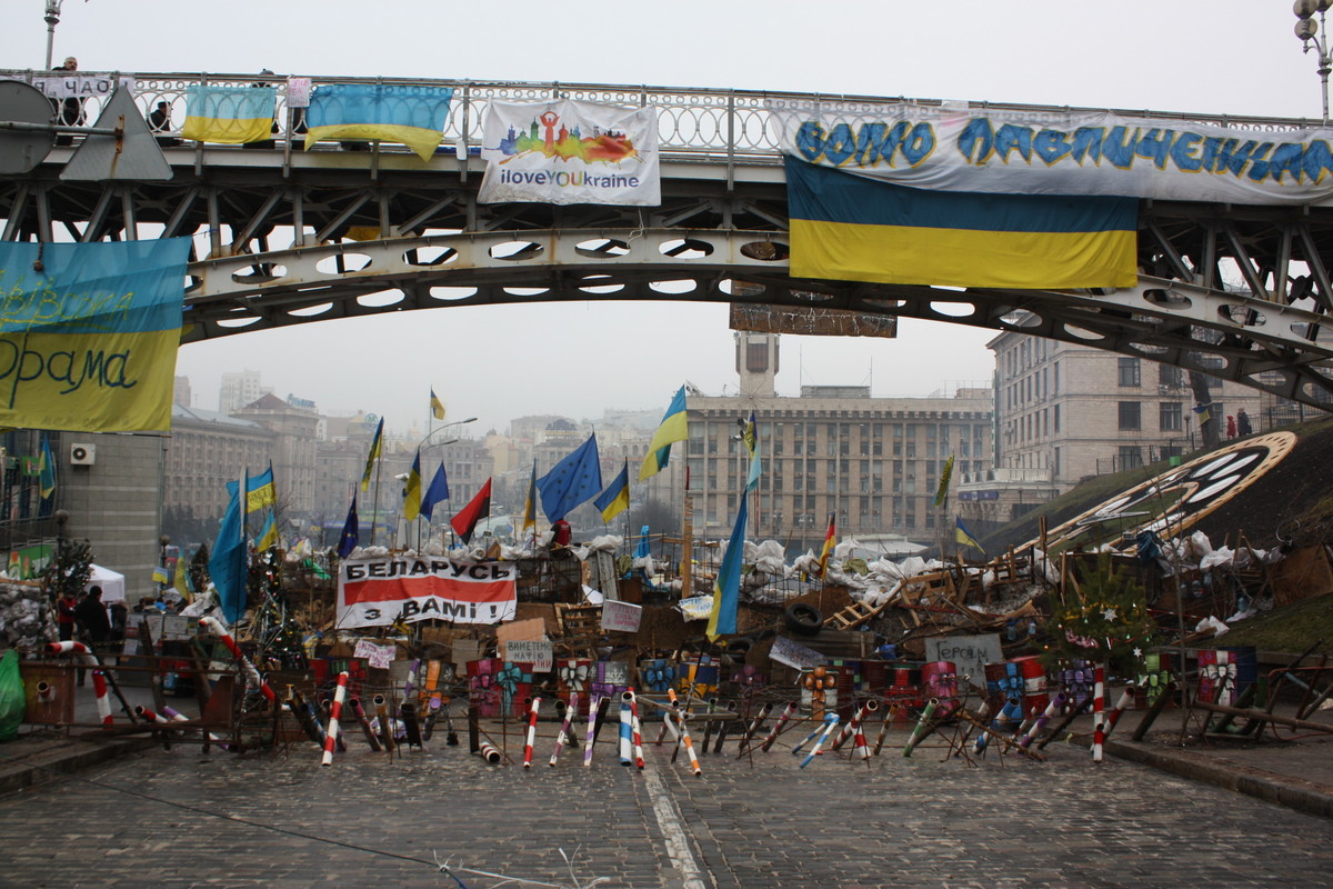 Barricades à Kiev le 12 janvier 2014 © DR