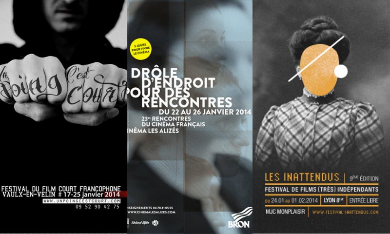Affiches des 3 festivals ciné de janvier 2014
