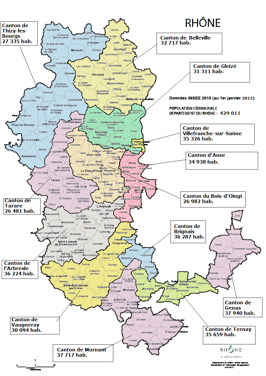 departement du rhone carte