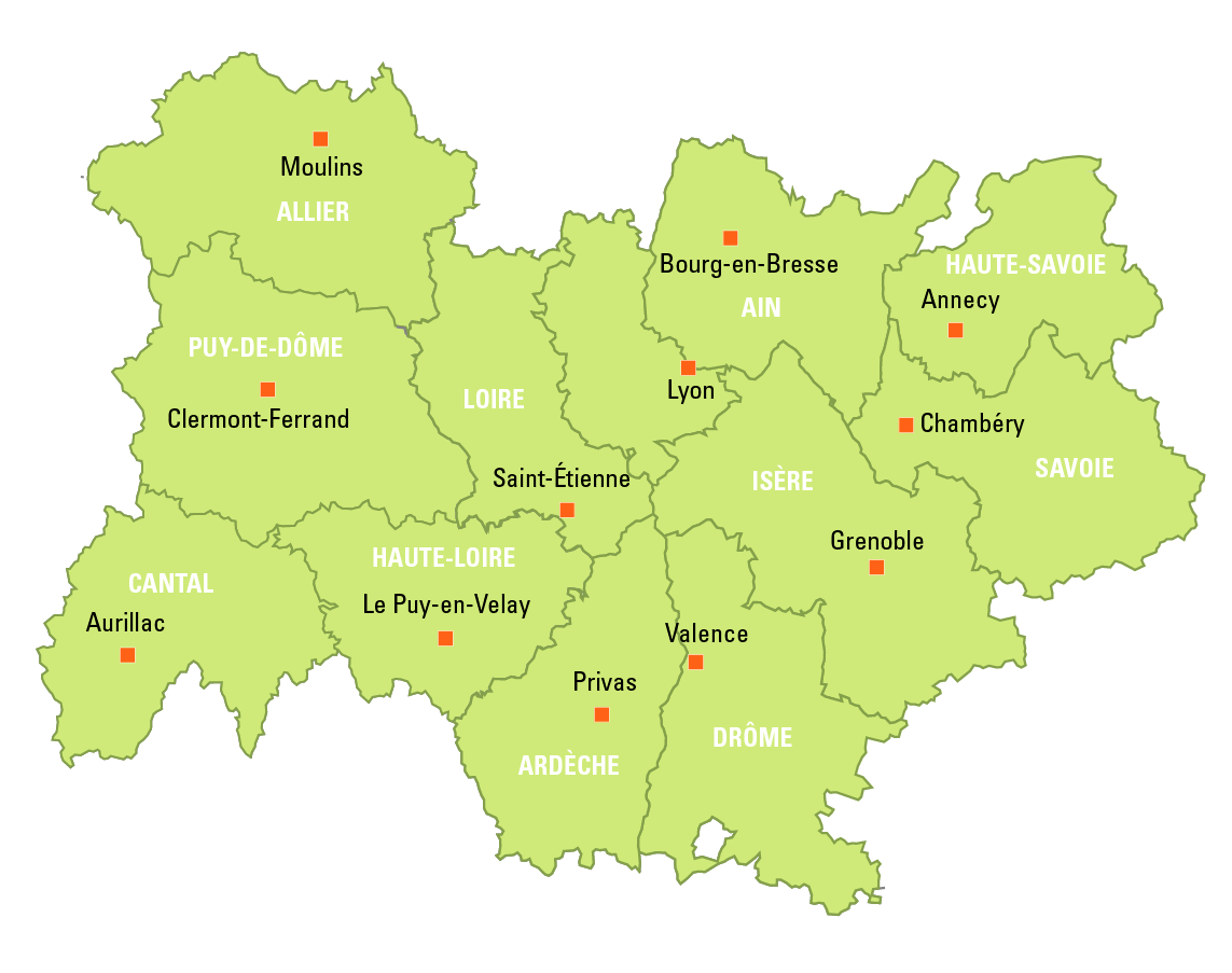 carte region rhone alpes auvergne