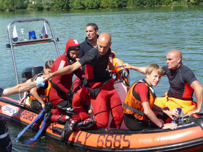 Exercice de sauvetage sur la Saône, le 11 juin 2014 © Stéphane Dumas