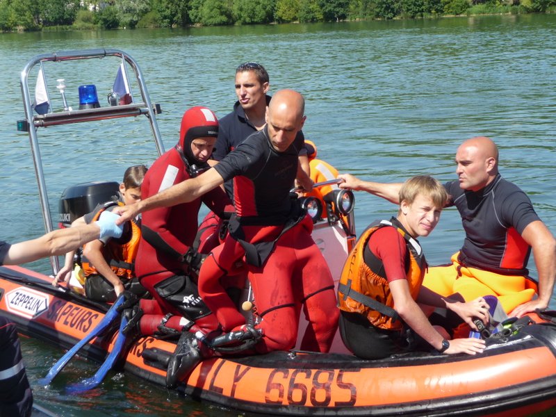 Exercice de sauvetage sur la Saône, le 11 juin 2014 © Stéphane Dumas