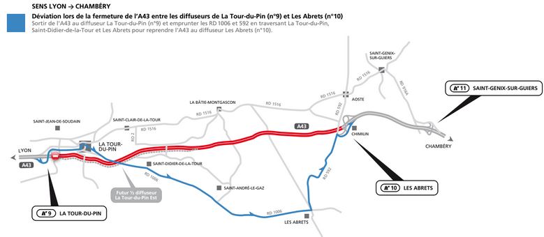Déviation Lyon-Chambéry août 2014 () Déviation Lyon-Chambéry août 2014 ()
