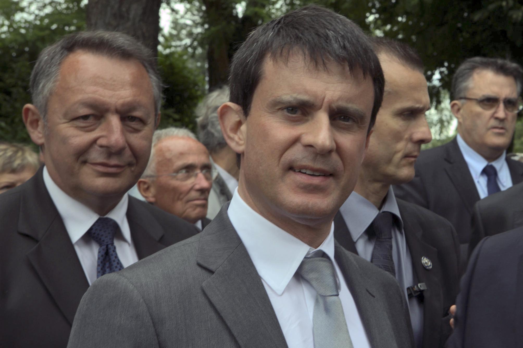 Manuel Valls et Thierry Braillard à Lyon en juin 2013 © Tim Douet
