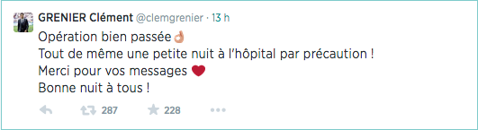 Tweet Clément Grenier 26 août 2014