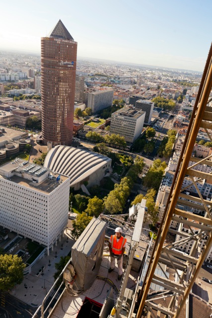 Vue de Lyon depuis la tour Incity en construction, le 27 août 2014 © Tim Douet