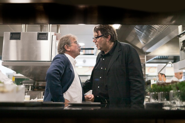 Les chefs Jean-Paul Lacombe et Alain Vavro en grande conversation au 9e Art, le 29.09.14 © Tim Douet Les chefs Jean-Paul Lacombe et Alain Vavro en grande conversation au 9e Art, le 29.09.14 © Tim Douet