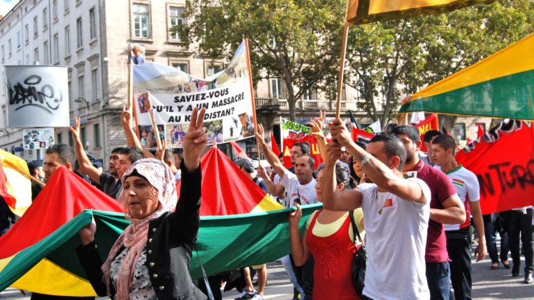 Manifestation kurde en soutien à Kobané