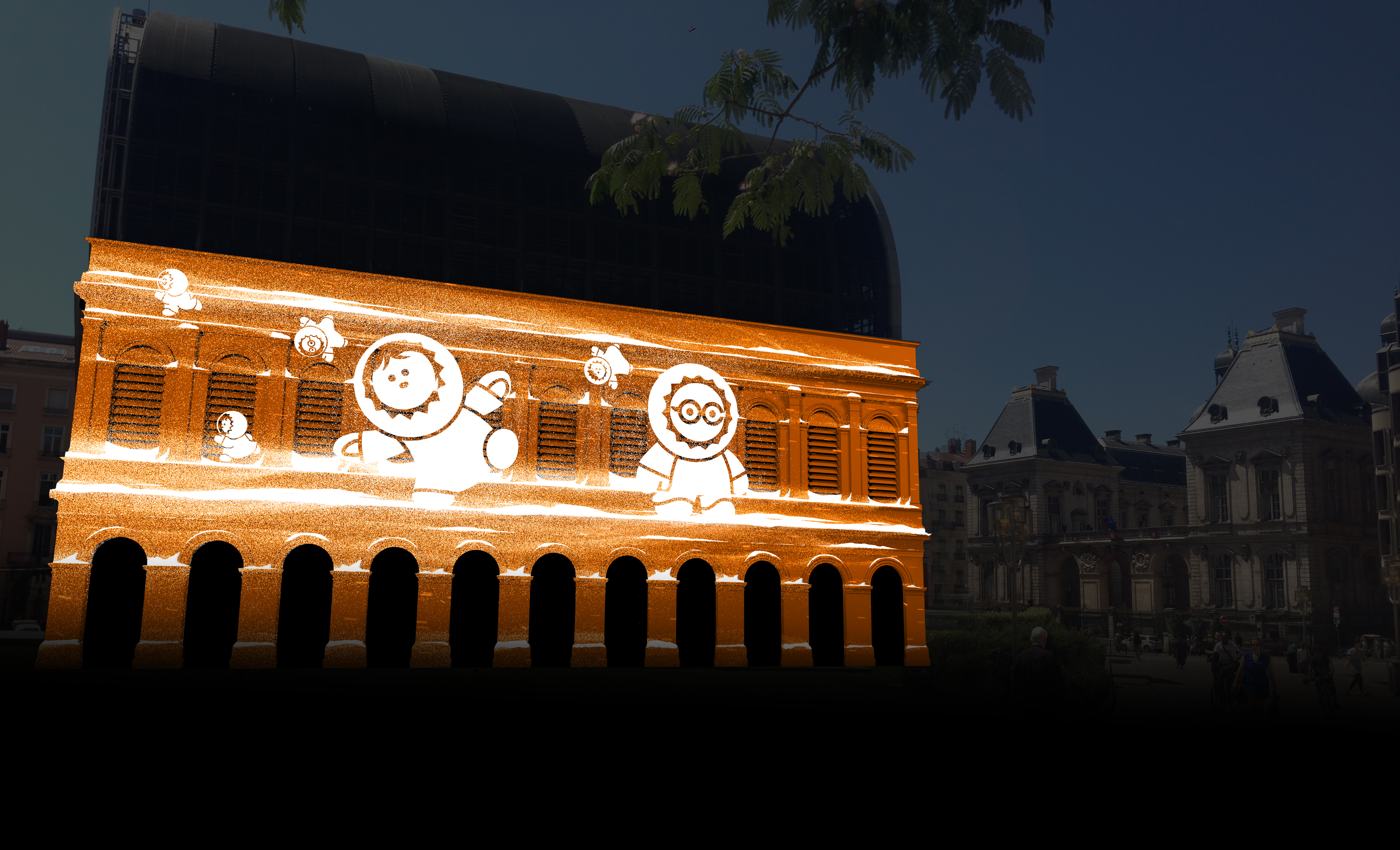 Fête des lumières 2014, Les Anooki s’invitent à l’opéra © Ville de Lyon Fête des lumières 2014, Les Anooki s’invitent à l’opéra © Ville de Lyon