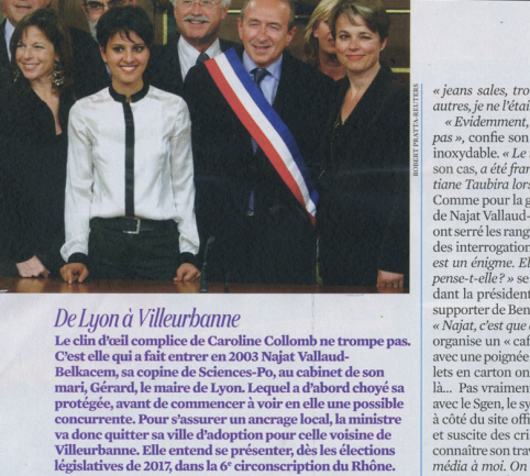 Gérard Collomb entouré de NVB et Heidi Giovacchini (et non Caroline Collomb)