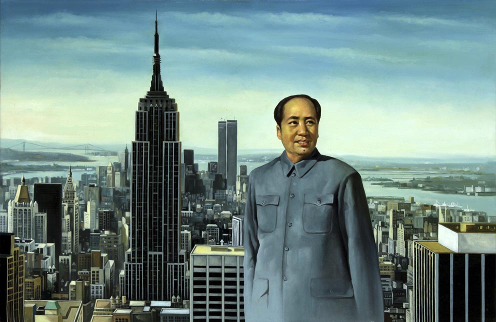 Erro, Empire State Building, 1979. Série “Tableaux chinois”, 1979-1980. Huile sur toile, 63,5x98,5 cm. Collection de l’artiste.