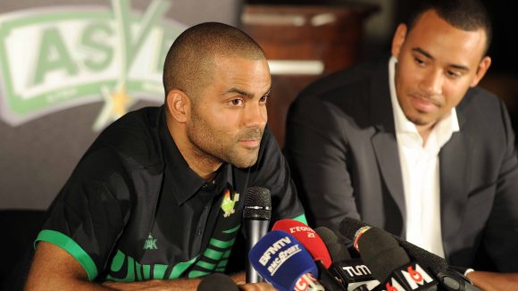 ASVEL le président du club Tony Parker et Gaëtan Muller