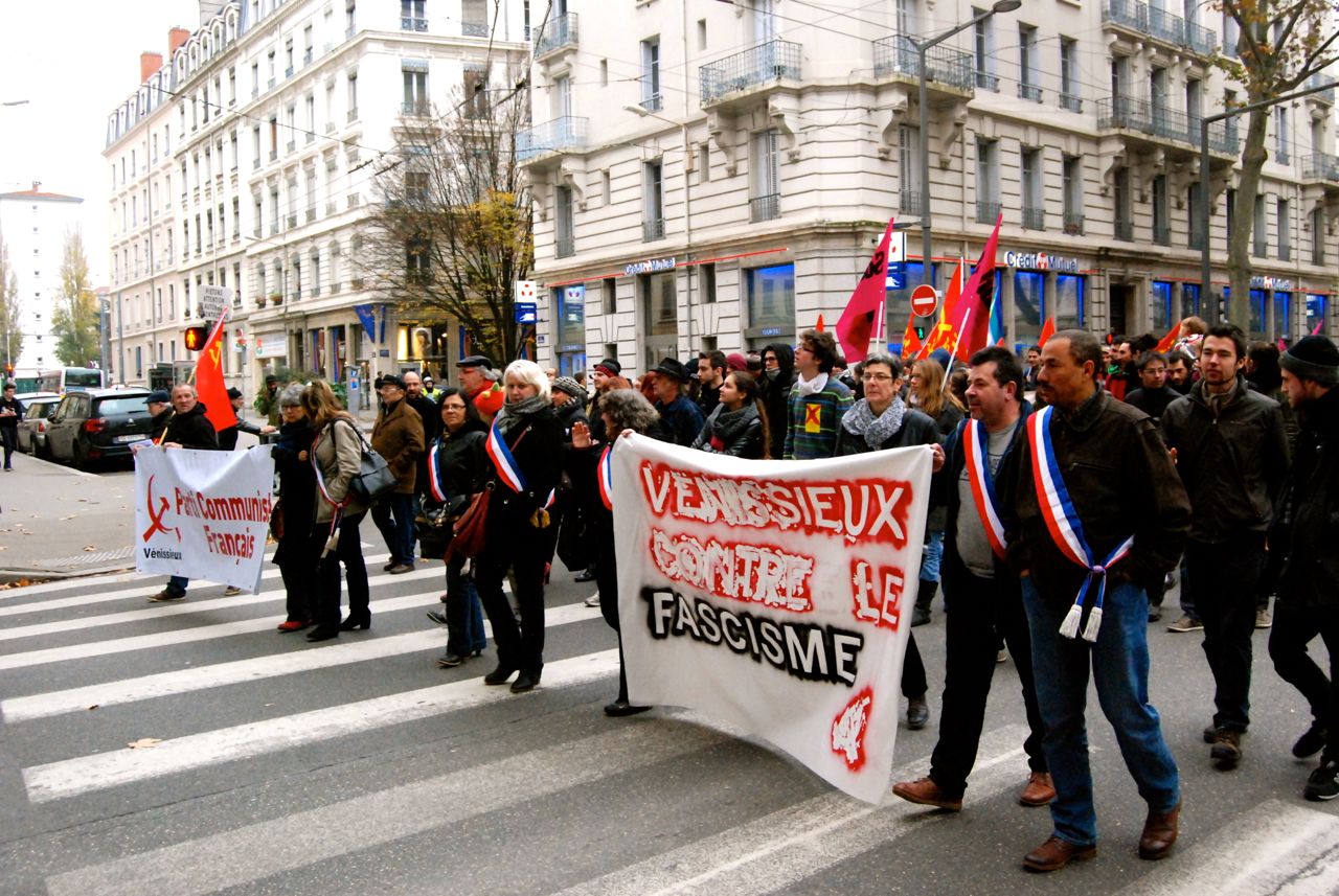 Elus communistes Vénissieux manif anti FN