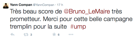 Tweet Yann Compan Présidence UMP 2014