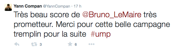 Tweet Yann Compan Présidence UMP 2014