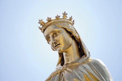 Vue de Lyon statue Vierge Fourvière