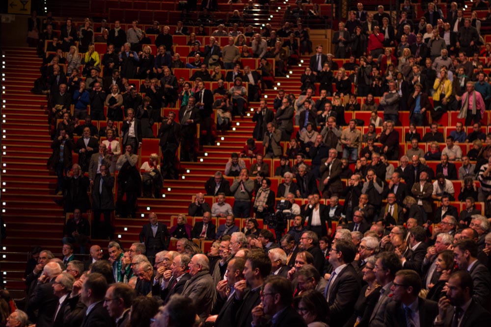 Réunion de chefs d’entreprise contre la politique du gouvernement Hollande, à la Cité internationale, le 3 décembre 2014 © Jan-Loup Bernard
