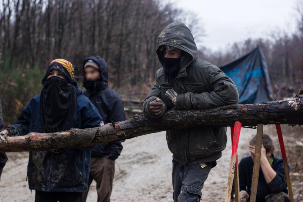 Zadistes, dans la forêt des Chambaran, à proximité de Roybon (Isère), le 4 décembre 2014 © Janloup Bernard