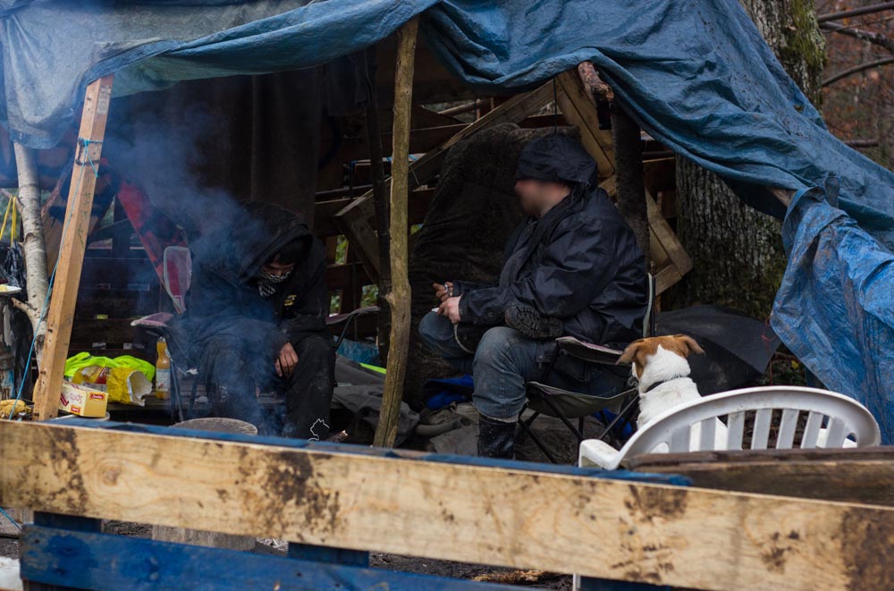 ZAD de Roybon (Isère), sur le site du projet de Center Parc, le 4 décembre 2014 © Janloup Bernard