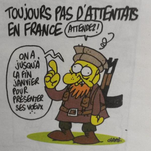 L’un des derniers dessins de Charb © Charlie Hebdo L’un des derniers dessins de Charb © Charlie Hebdo