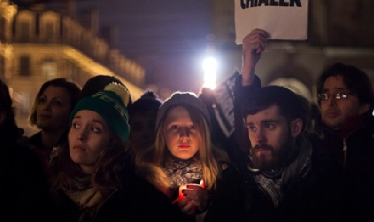 hommage aux victimes de l'attentat de Charlie hebdo