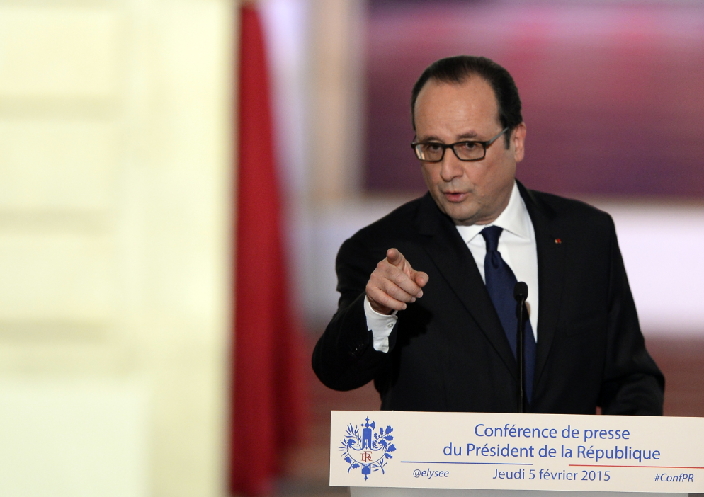 François Hollande, lors de sa conférence de presse, le 5 février 2015 © Alain Jocard / AFP