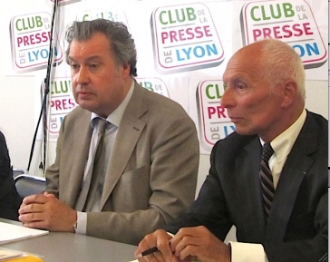Me Philippe Genin et Roland Chabot, au Club de la Presse de Lyon, en avril 2014 © DR