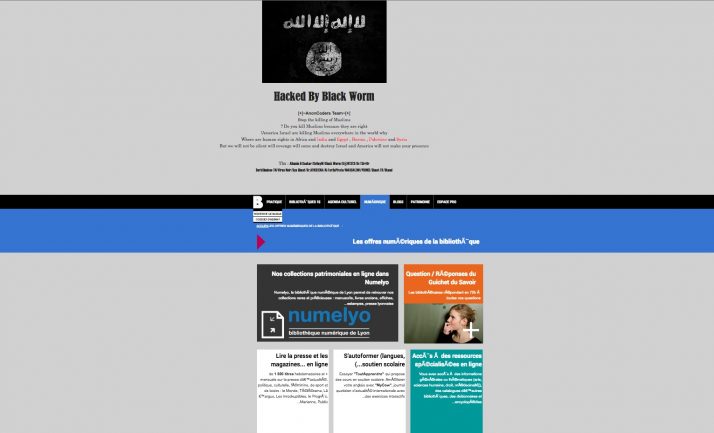 Le site de la BM de Lyon hacké