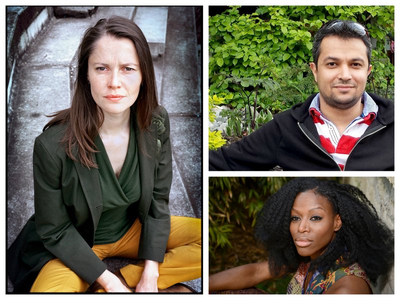 Céline Curiol, Mohammed Hasan Alwan et Taiye Selasi © Marc Melki/Actes Sud, DR, C. Hélie/Gallimard (montage LC)