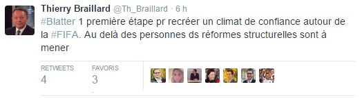 Thierry Braillard réagit à la démission de Sepp Blatter () Thierry Braillard réagit à la démission de Sepp Blatter ()