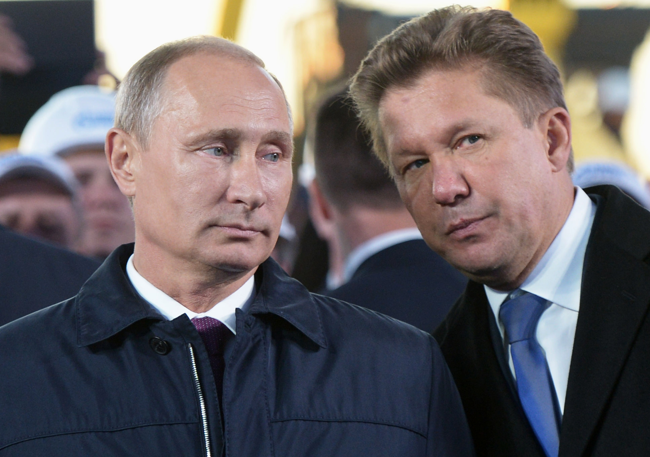 Vladimir Poutine et Alexei Miller, directeur général de Gazprom