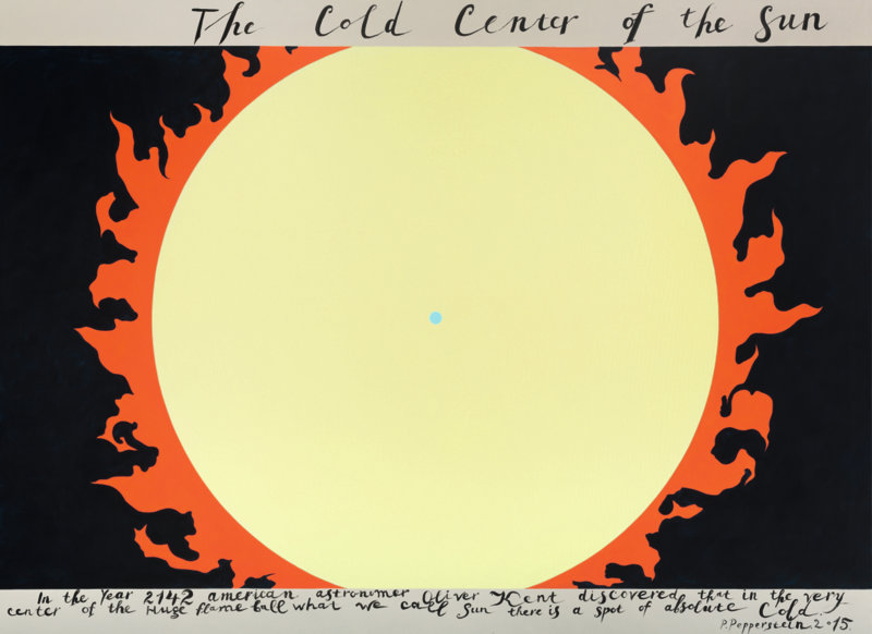 Pavel Pepperstein – The Cold Center of the Sun, 2015. Acrylique sur toile, 160x220 cm © P. Pepperstein / Courtesy Pavel Pepperstein & Kewenig, Berlin/Palma Pavel Pepperstein – The Cold Center of the Sun, 2015. Acrylique sur toile, 160x220 cm © P. Pepperstein / Courtesy Pavel Pepperstein & Kewenig, Berlin/Palma