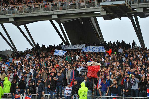 banderole anti-réfugiés à Gerland