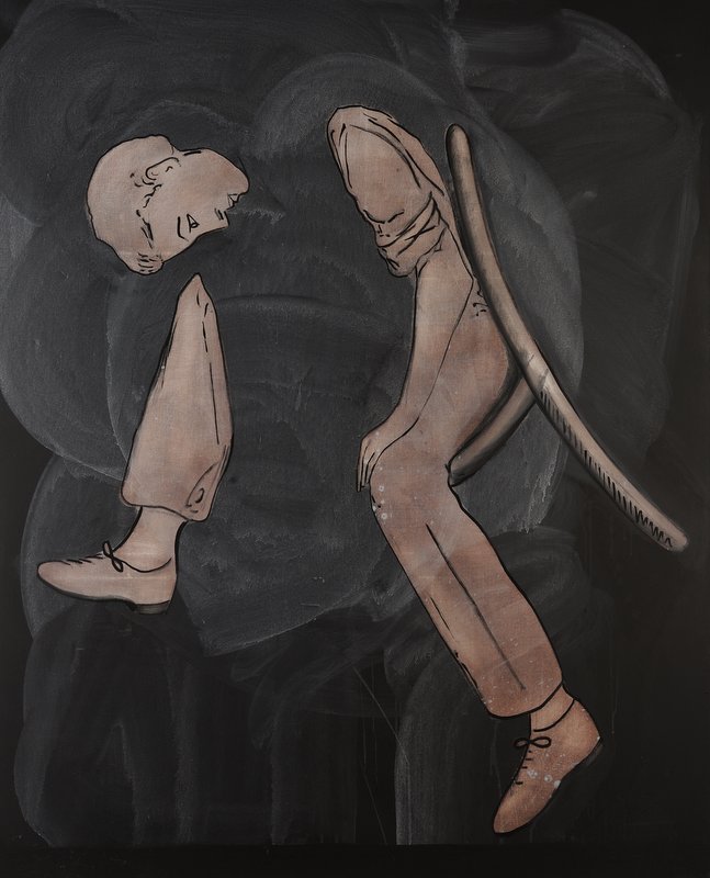 Daniel Tillier, L’Homme coupé I, 2004 – Couleur vinylique sur toile © Didier Michalet