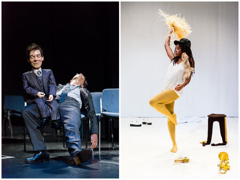 Ventriloquists Convention, de Gisèle Vienne et Dennis Cooper / Yellow Towel, de Dana Michel © Falk Wenzel / Ian Douglas (montage LC) Ventriloquists Convention, de Gisèle Vienne et Dennis Cooper / Yellow Towel, de Dana Michel © Falk Wenzel / Ian Douglas (montage LC)